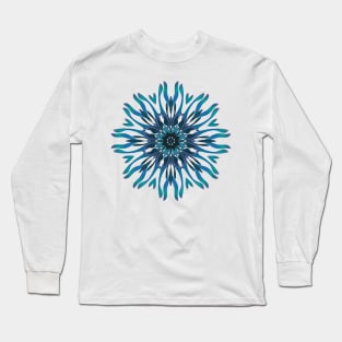 Blue Flower Long Sleeve T-Shirt